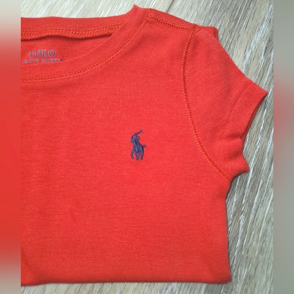 🇺🇲Girl's Ralph Lauren red short sleeve capped sleeve tee Size 4 - Picture 2 of 3